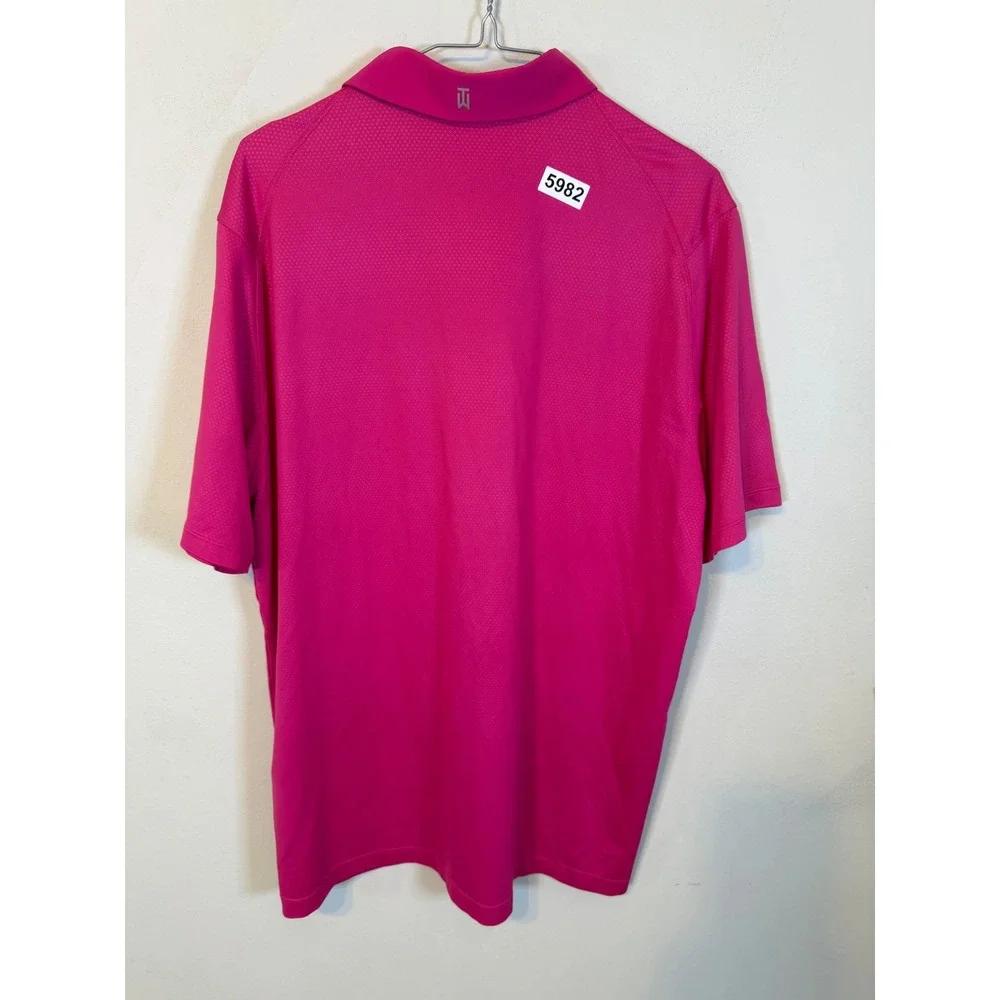 Nike Mens Polo Tiger Woods Collection Dri-FIT Pink Large